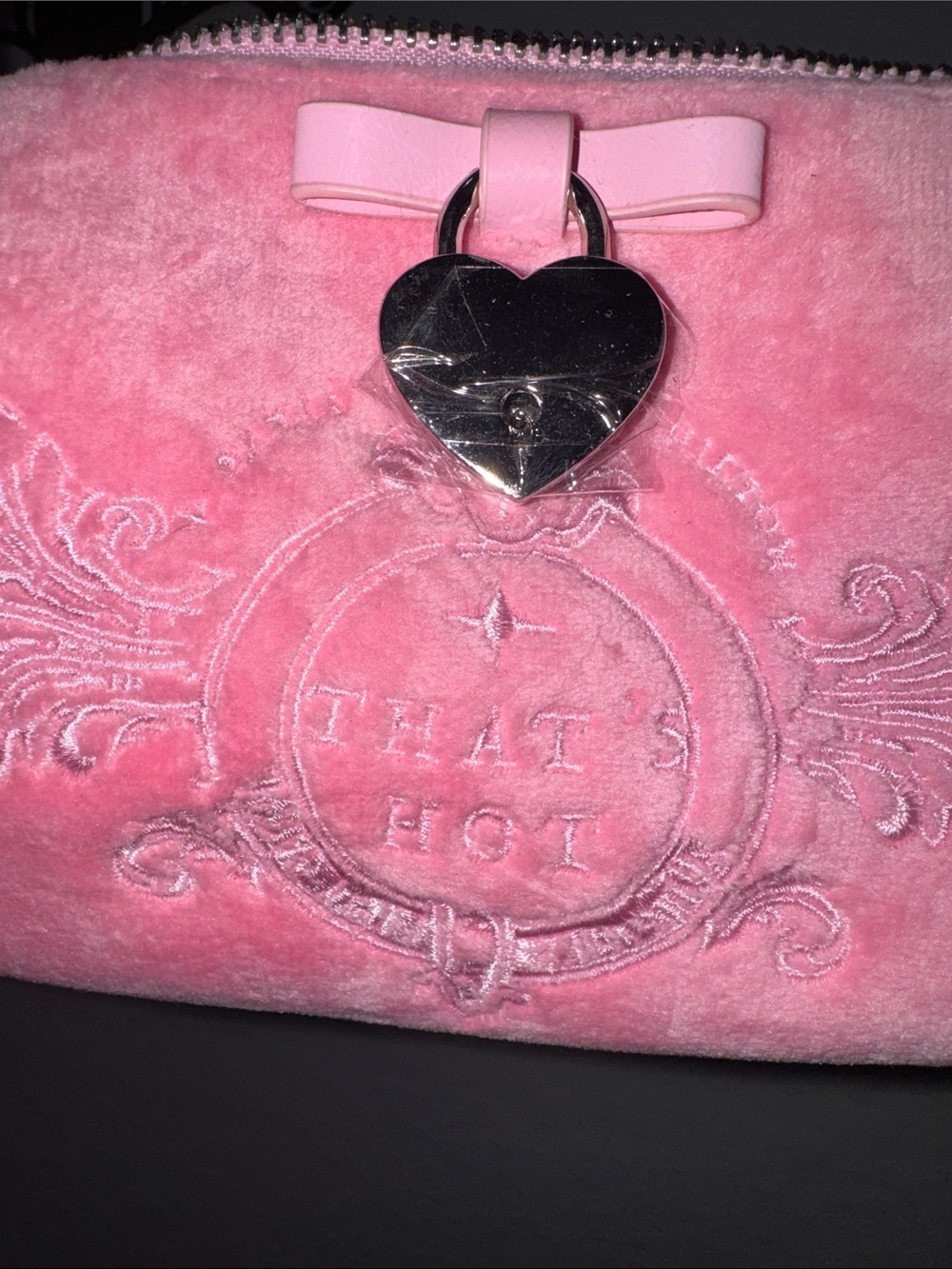 Paris Hilton Pink Suede Mini Shoulder Bag with Heart Lock - Picture 5 of 7